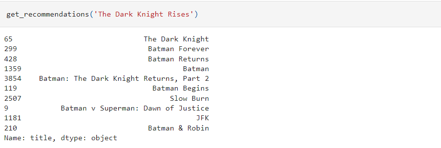 Movie Recommendation System Screenshot